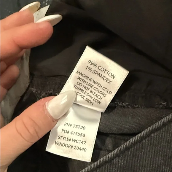 High Waist Distressed Gray Denim Shorts - Picture 4 of 4